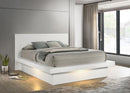 Jessica Eastern King Platform Bed with Rail Seating White