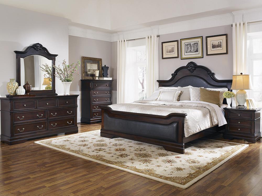 Cambridge Carved Bedroom Set Cappuccino by Coaster Z2 Premium