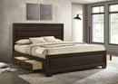 Kauffman California King Storage Bed Dark Cocoa