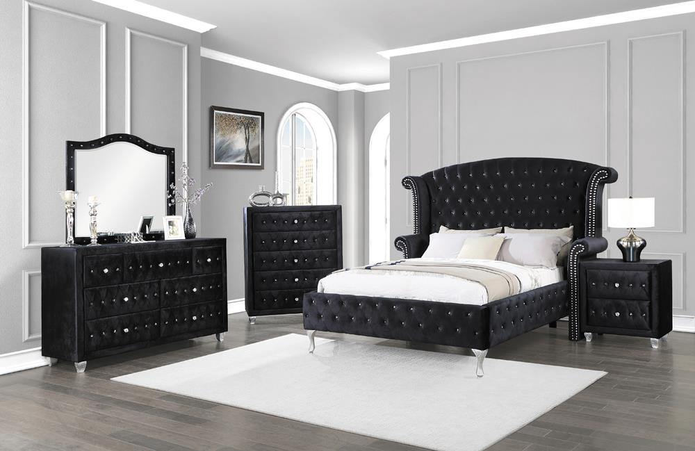 Deanna 4piece Queen Bedroom Set Black by Coaster Z2 Premium