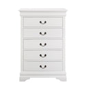 Louis Philippe 5-drawer Chest White