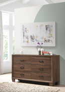 Brandon 6-drawer Dresser Medium Warm Brown