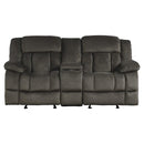 Laurelton Double Glider Reclining Loveseat w/ Center Console in Chocolate 9636-2