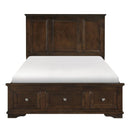 Eunice Queen Platform Bed with Footboard Storage in Espresso 1844DC-1*