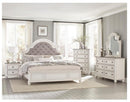 Baylesford Queen Upholstered Panel Bed in Antique White 1624W-1*