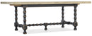 Ciao Bella 84in Trestle Table w/ 2-18in Leaves-Flaky White/Black