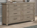New Classic Furniture Fairfax 8 Drawer Dresser in Driftwood
