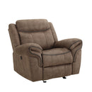 New Classic Furniture Harley Glider Recliner with Power Footrest in Light Brown