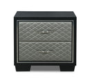 New Classic Furniture Luxor 2 Drawer Nightstand in Black/Silver