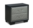 New Classic Furniture Luxor 2 Drawer Nightstand in Black/Silver