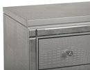 New Classic Furniture Valentino 3 Drawer Nightstand in Silver