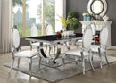 Antoine Rectangular Dining Set Chrome and Grey