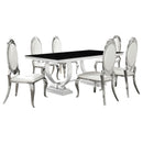 Antoine Rectangular Glass Top Dining Set Chrome