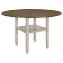 Sarasota Counter Height Table with Shelf Storage Nutmeg and Rustic Cream