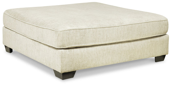 Rawcliffe Oversized Accent Ottoman (Color: Parchment)