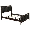 Carlton Full Upholstered Panel Bed Cappuccino and Black