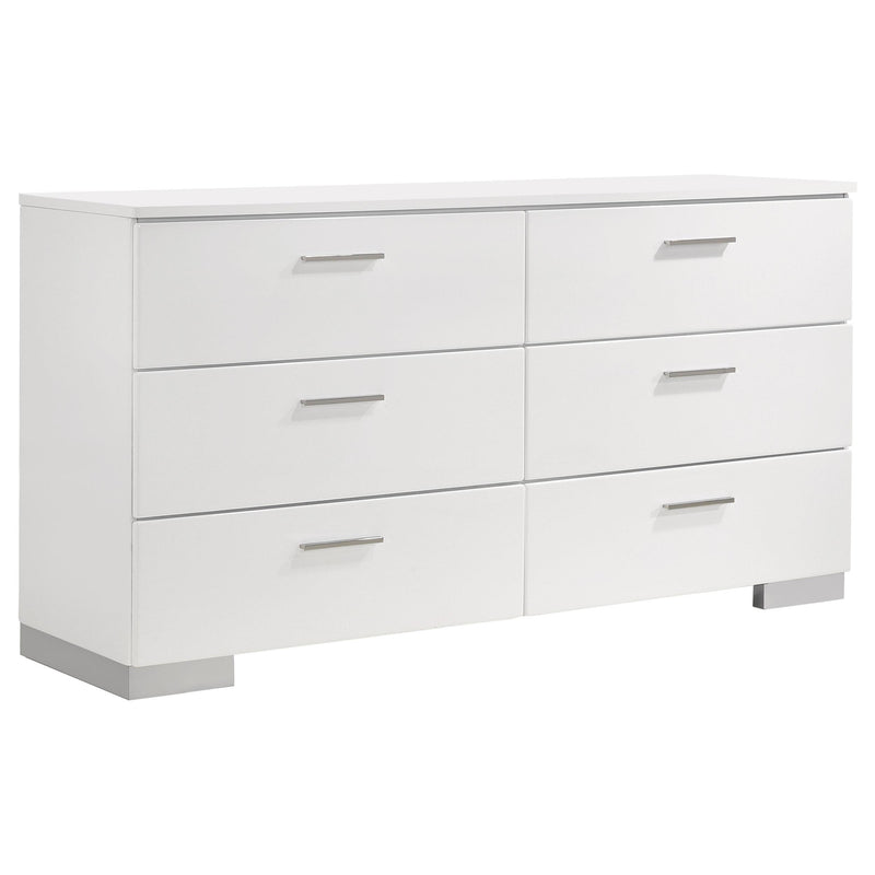 Felicity 6-Drawer Dresser Glossy White | Coaster Felicity 6-Drawer Dresser Glossy White | Coaster