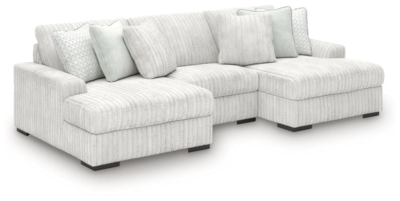 Stupendous 3-Piece Sectional with Double Chaise