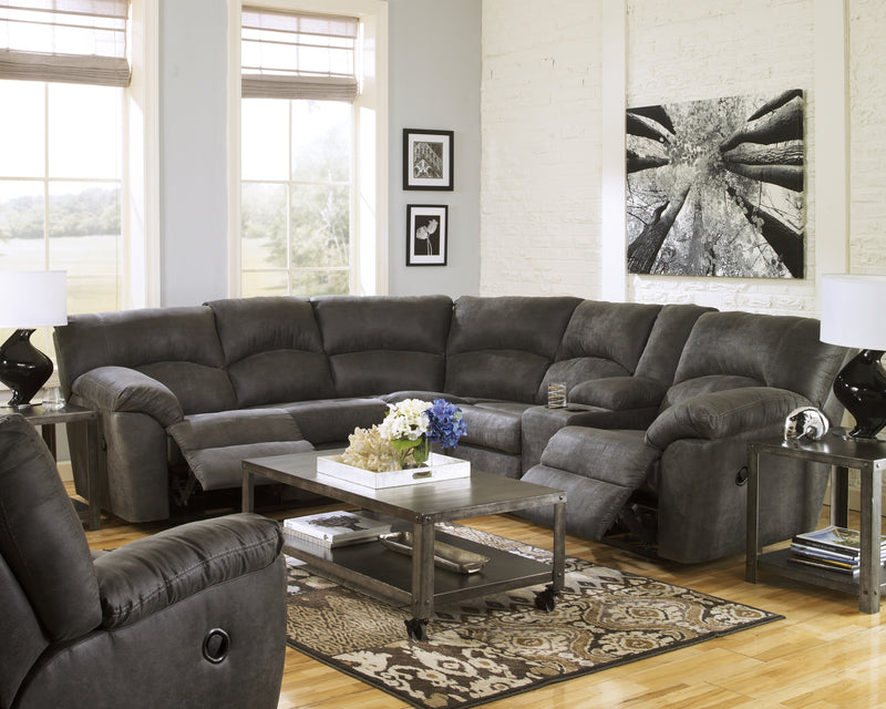 Tambo 2-Piece Reclining Sectional (Color: Pewter)