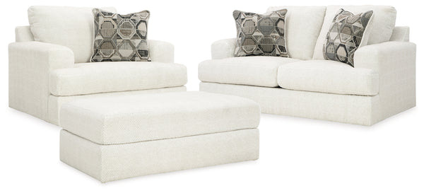 Karinne Loveseat, Oversized Chair and Accent Ottoman