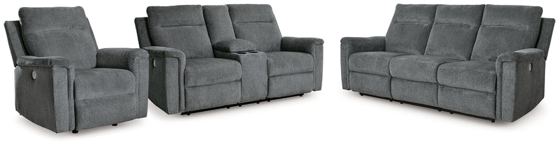 Barnsana Power Reclining Sofa, Loveseat and Recliner