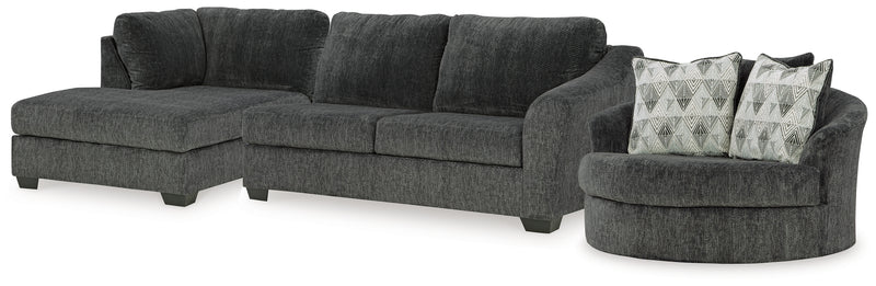 Biddeford 2-Piece Sectional and Oversized Swivel Accent Chair