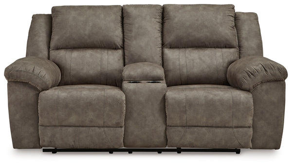 Laresview Reclining Loveseat with Console (Color: Fossil)
