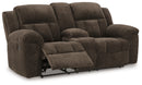 Frohn Reclining Loveseat with Console (Color: Chocolate)