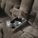 Frohn Reclining Loveseat with Console (Color: Chocolate)