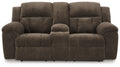Frohn Reclining Loveseat with Console (Color: Chocolate)