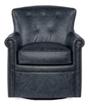 Swivel Club Leather Chair - Blue