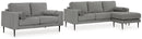 Hazela Sofa Chaise and Loveseat