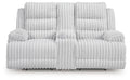 Rhines Falls Power Reclining Loveseat with Console (Color: Alloy)