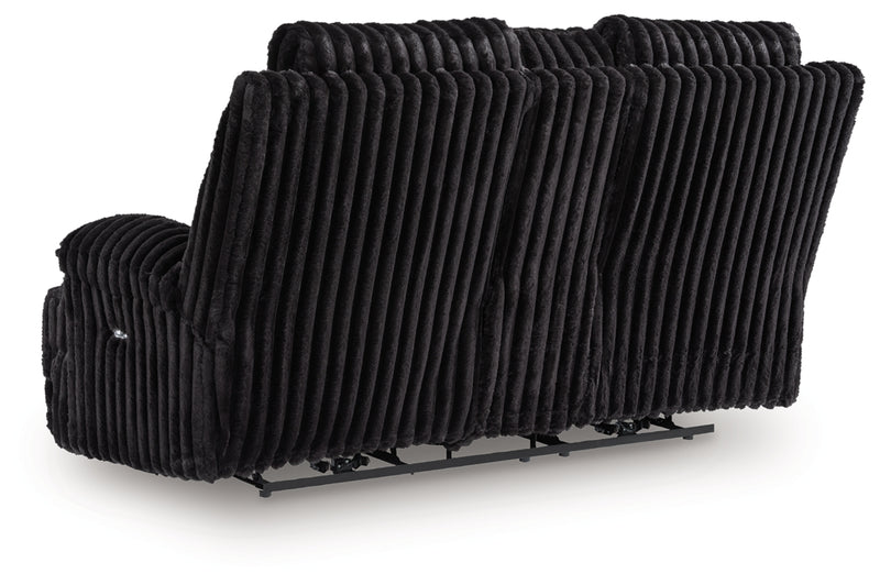 Rhines Falls Power Reclining Loveseat with Console (Color: Onyx)