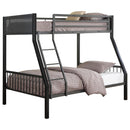 Meyers Twin Over Full Metal Bunk Bed Black and Gunmetal image
