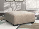 Newellen Oversized Accent Ottoman (Color: Hemp)