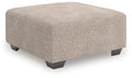 Newellen Oversized Accent Ottoman (Color: Hemp)