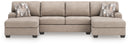 Newellen 3-Piece Sectional with Double Chaise (Color: Hemp)