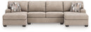 Newellen 3-Piece Sleeper Sectional with Double Chaise (Color: Hemp)