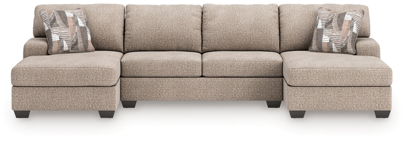 Newellen 3-Piece Sleeper Sectional with Double Chaise (Color: Hemp)