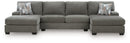 Newellen 3-Piece Sleeper Sectional with Double Chaise (Color: Greystone)
