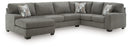 Newellen 3-Piece Sleeper Sectional with Chaise (Color: Greystone)