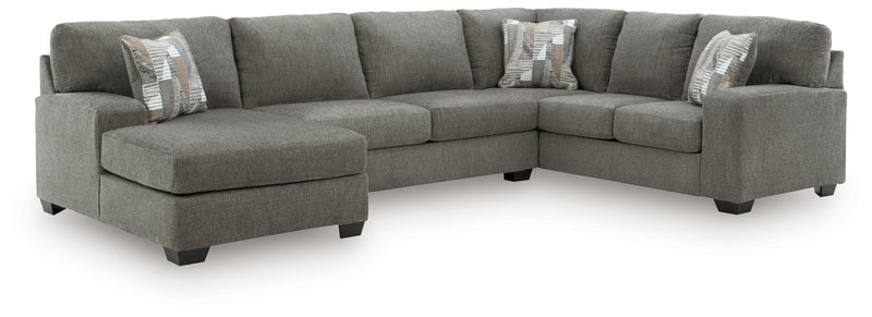 Newellen 3-Piece Sectional with Chaise (Color: Greystone)