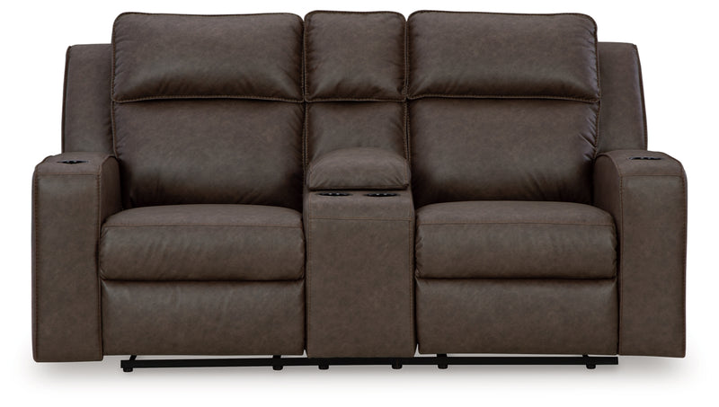 Lavenhorne Reclining Loveseat with Console (Color: Umber)