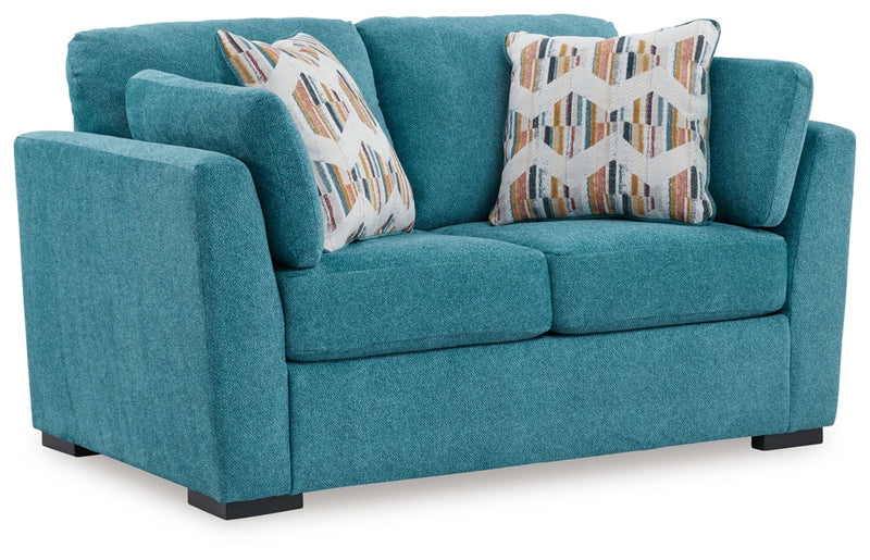 Keerwick Loveseat (Color: Teal)