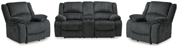 Draycoll Reclining Loveseat and 2 Recliners