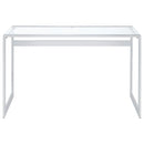 Hartford Glass Top Writing Desk Chrome