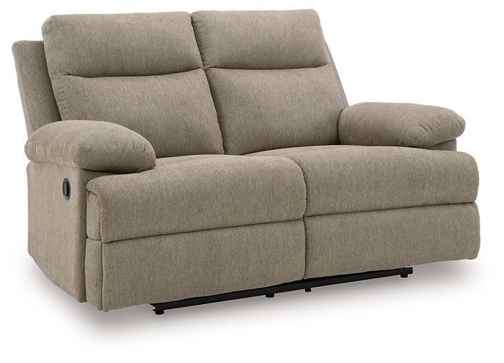 Side-Swipe Reclining Loveseat (Color: Mocha)