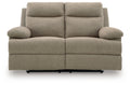 Side-Swipe Reclining Loveseat (Color: Mocha)