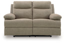 Side-Swipe Reclining Loveseat (Color: Mocha)